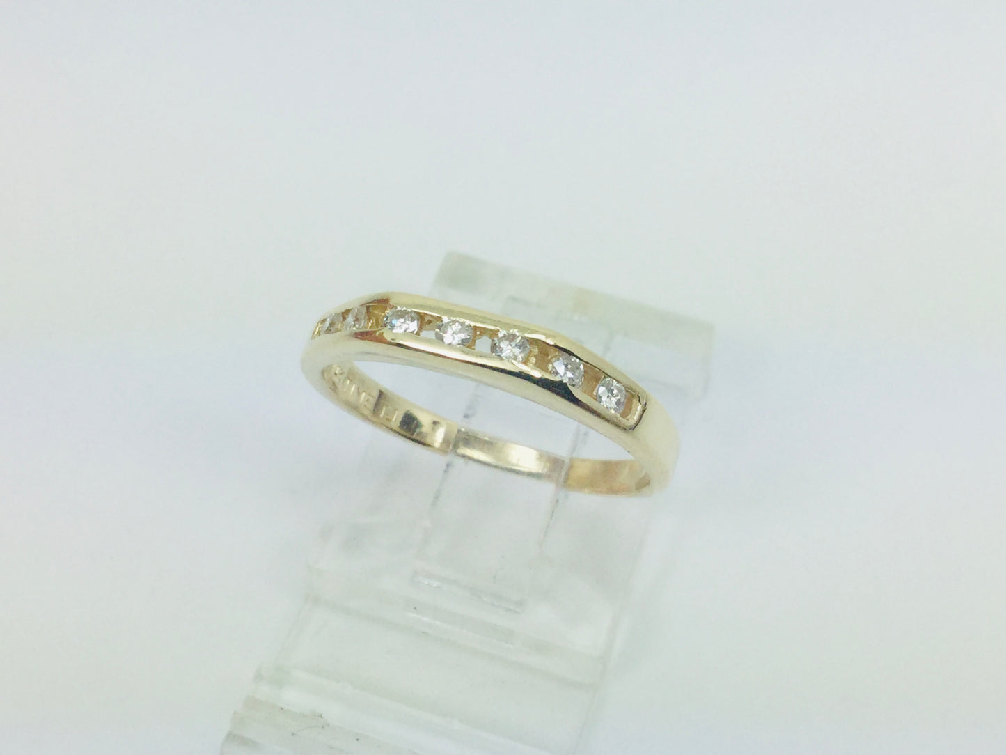 14k Yellow Gold Round Cut 0.14ct Diamond Channel Set Ring