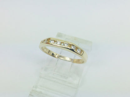 14k Yellow Gold Round Cut 0.14ct Diamond Channel Set Ring