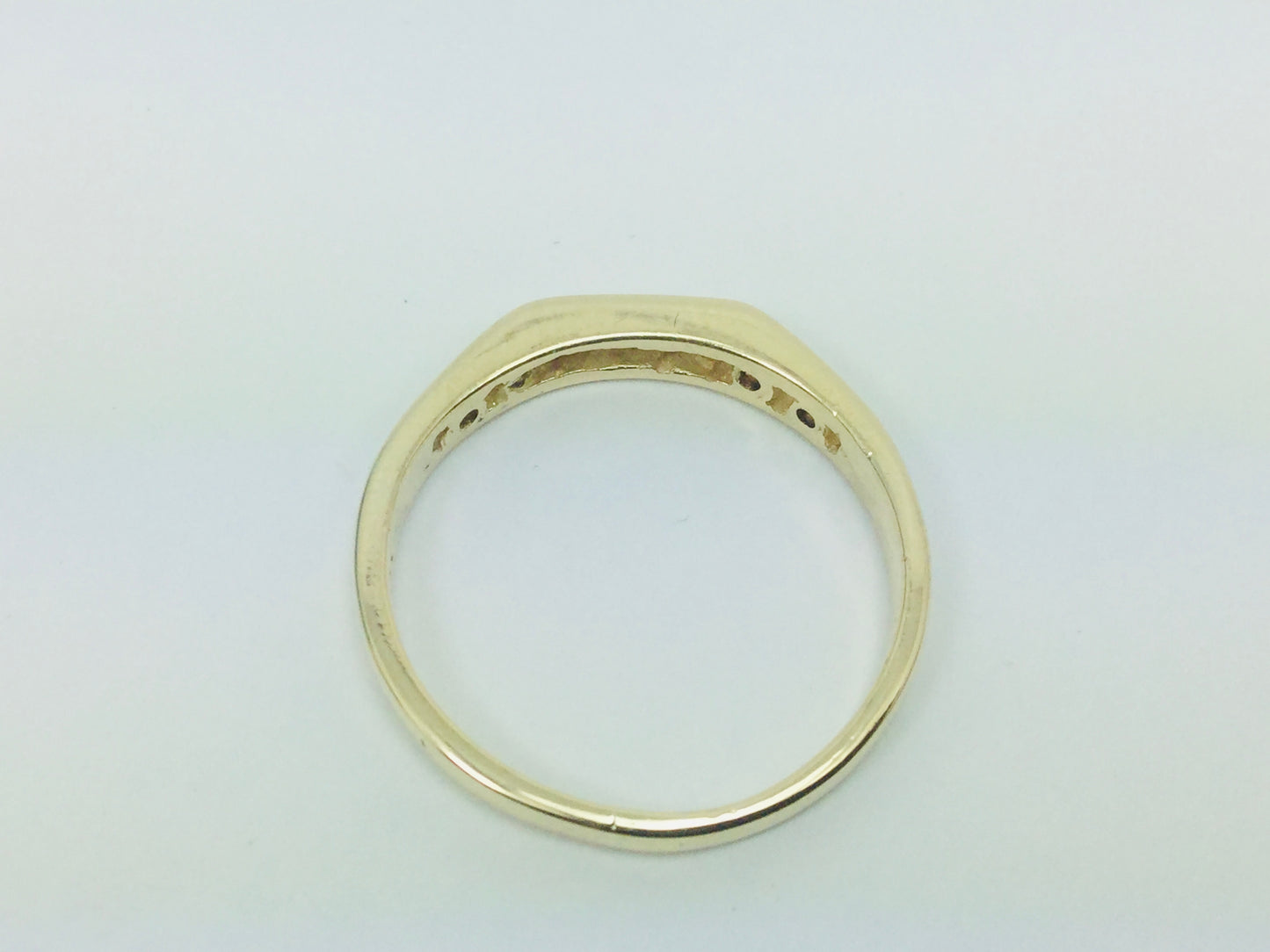 14k Yellow Gold Round Cut 0.14ct Diamond Channel Set Ring