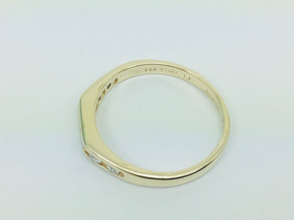 14k Yellow Gold Round Cut 0.14ct Diamond Channel Set Ring
