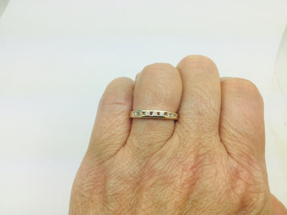 14k Yellow Gold Round Cut 0.14ct Diamond Channel Set Ring