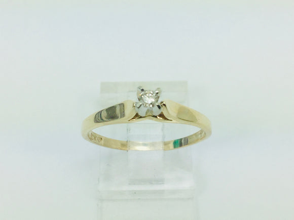 10k Yellow Gold Round Cut 6pt Solitaire Diamond Ring