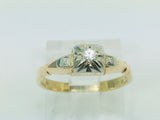 14k Yellow Gold Round Cut 8pt Diamond with Accents Ring