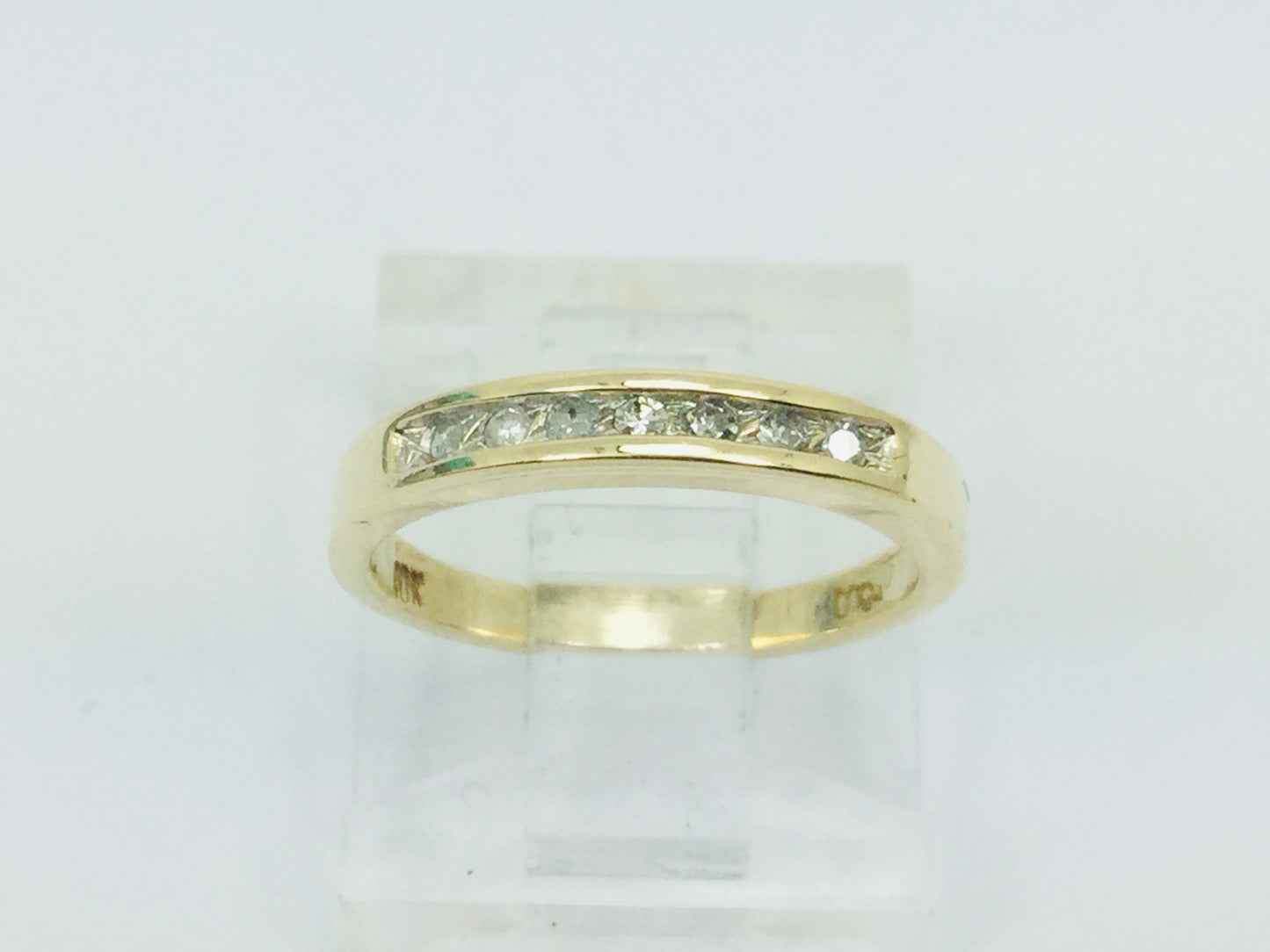 10k Yellow Gold Round Cut 7pt Diamond Channel Set Ring
