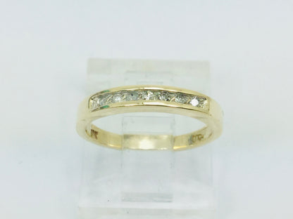 10k Yellow Gold Round Cut 7pt Diamond Channel Set Ring