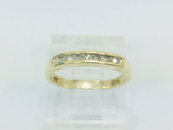 10k Yellow Gold Round Cut 7pt Diamond Channel Set Ring