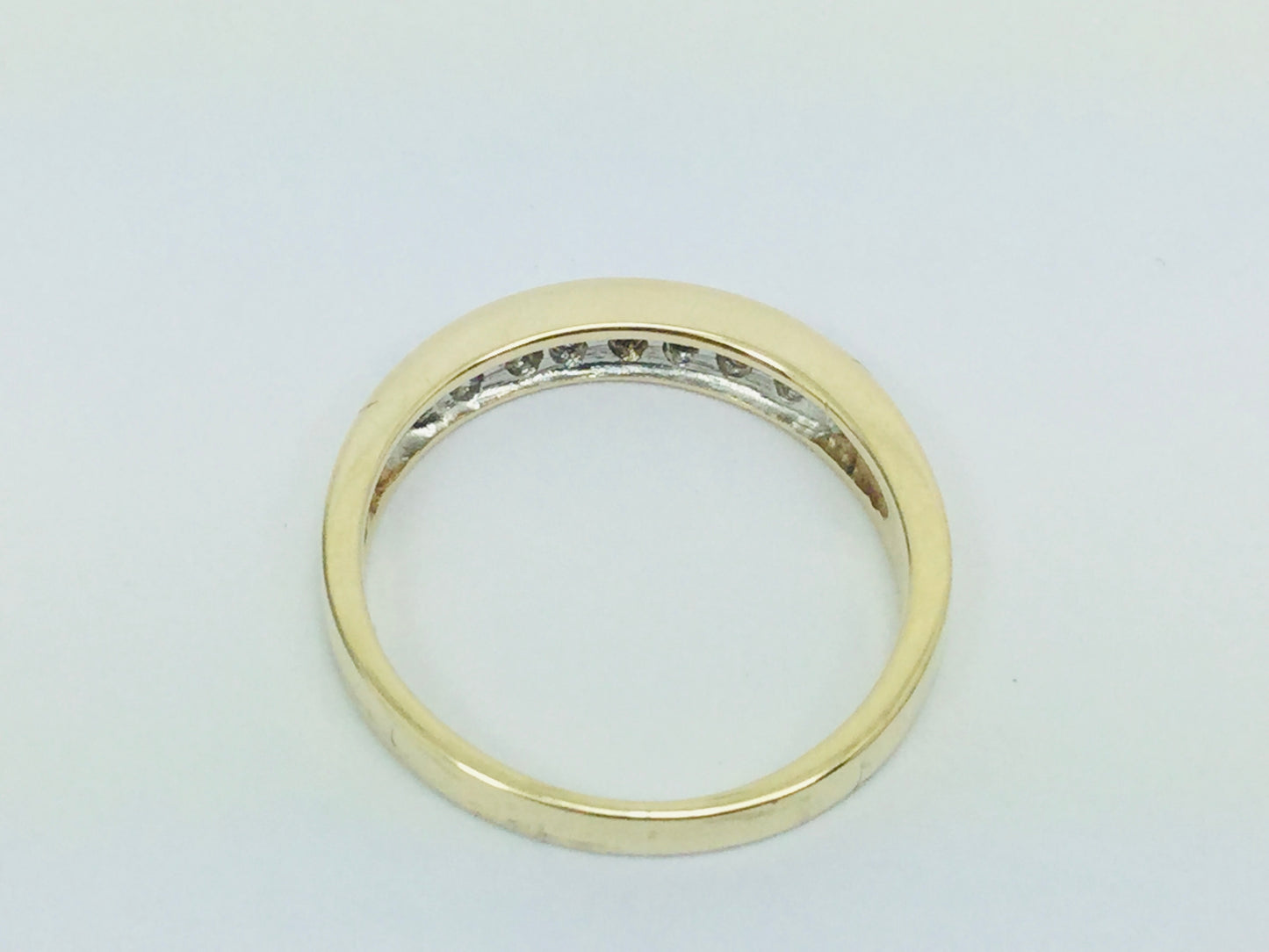 10k Yellow Gold Round Cut 7pt Diamond Channel Set Ring