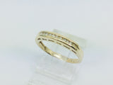 10k Yellow Gold Round Cut 11pt Diamond Channel Set Ring