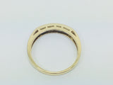 10k Yellow Gold Round Cut 11pt Diamond Channel Set Ring