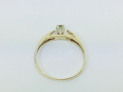 10k Yellow Gold Round Cut 15pt Solitaire Diamond Ring