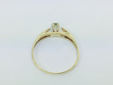 10k Yellow Gold Round Cut 15pt Solitaire Diamond Ring