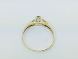 10k Yellow Gold Round Cut 15pt Solitaire Diamond Ring