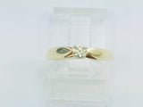 10k Yellow Gold Round Cut 15pt Solitaire Diamond Ring