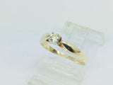 10k Yellow Gold Round Cut 15pt Solitaire Diamond Ring