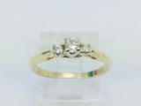 14k Yellow Gold Round Cut 20pt Trinity Three Stone Diamond Ring