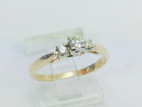 14k Yellow Gold Round Cut 20pt Trinity Three Stone Diamond Ring