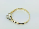 14k Yellow Gold Round Cut 20pt Trinity Three Stone Diamond Ring