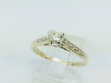 10k Yellow Gold Round Cut 10pt Diamond Solitaire Ring
