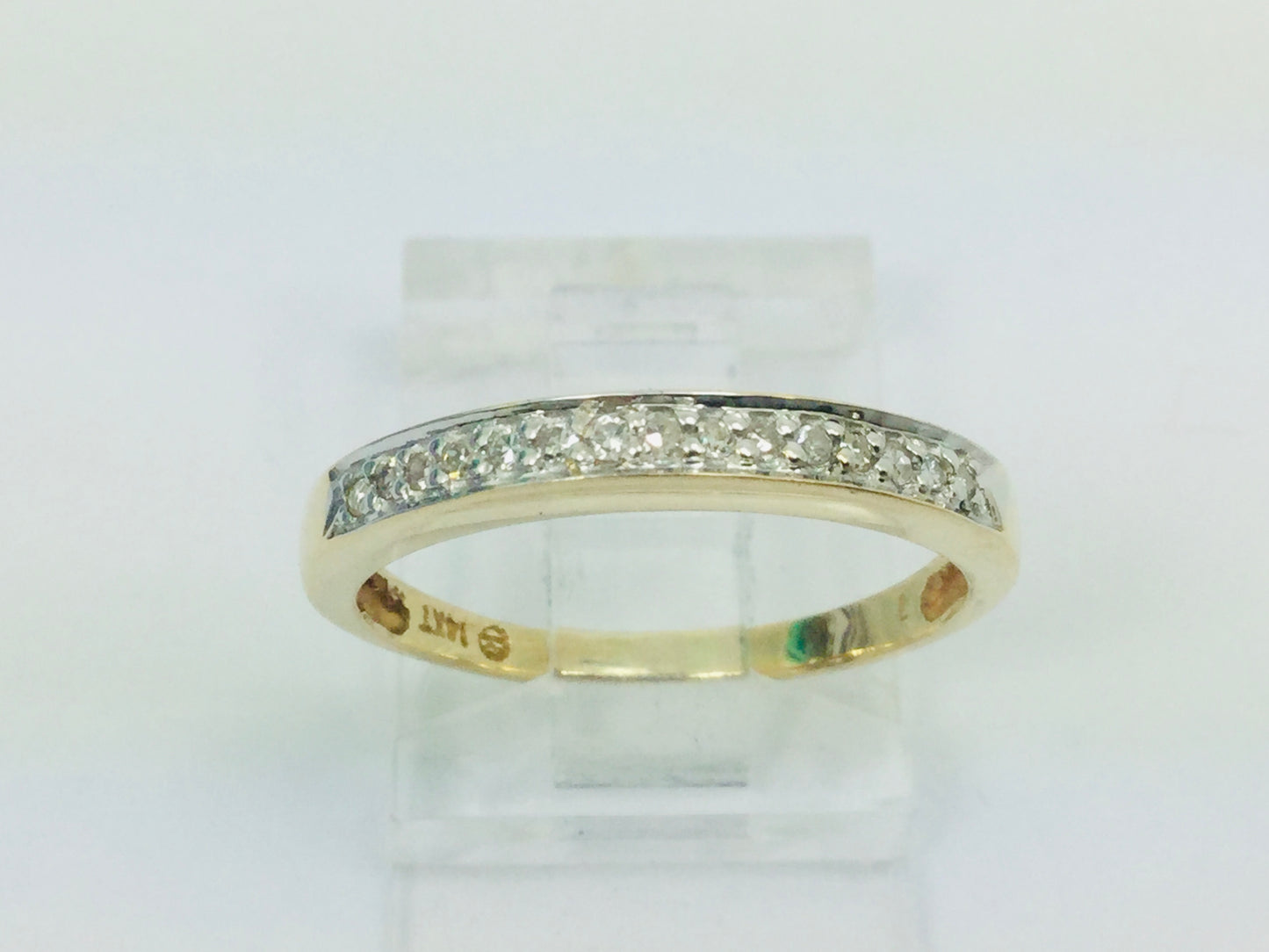 14k Yellow Gold Round Cut 8ct Diamond Row Set Ring