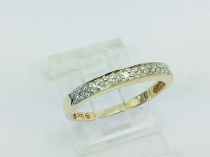 14k Yellow Gold Round Cut 8ct Diamond Row Set Ring