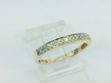 14k Yellow Gold Round Cut 8pt Diamond Row Set Ring