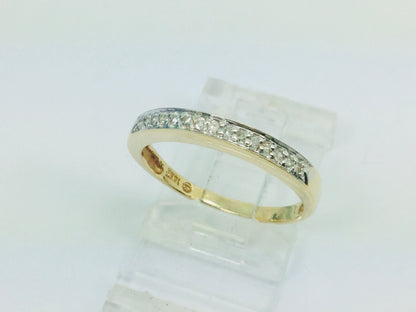 14k Yellow Gold Round Cut 8ct Diamond Row Set Ring