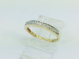 14k Yellow Gold Round Cut 8pt Diamond Row Set Ring