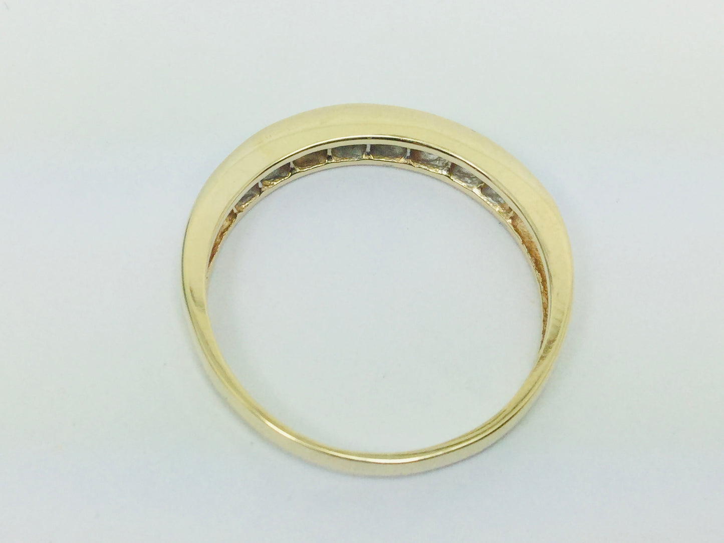 14k Yellow Gold Round Cut 8ct Diamond Row Set Ring