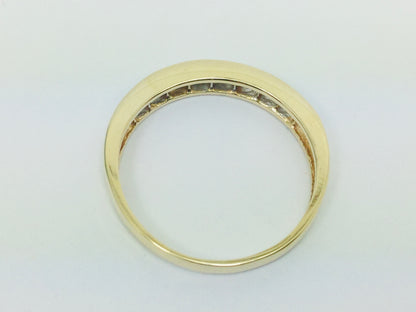 14k Yellow Gold Round Cut 8ct Diamond Row Set Ring
