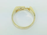 10k Yellow Gold Letter 'GM' Initial Identification Ring
