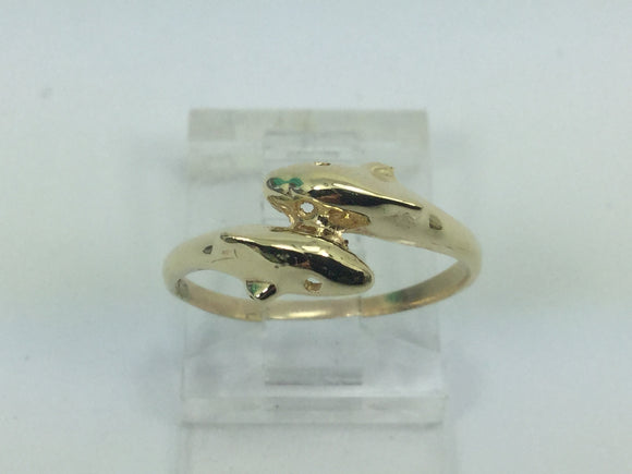 9ct Gold Dolphin Ring Sizes O-S - Miss Sassy
