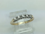 14k Yellow & White Gold Round Cut 15pt Row Set Diamond Ring