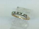 14k Yellow & White Gold Round Cut 15pt Row Set Diamond Ring