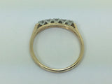 14k Yellow & White Gold Round Cut 15pt Row Set Diamond Ring