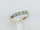 14k Yellow Gold Round Cut 20pt Row Set Diamond Ring