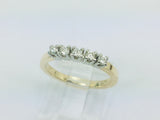 14k Yellow Gold Round Cut 20pt Row Set Diamond Ring