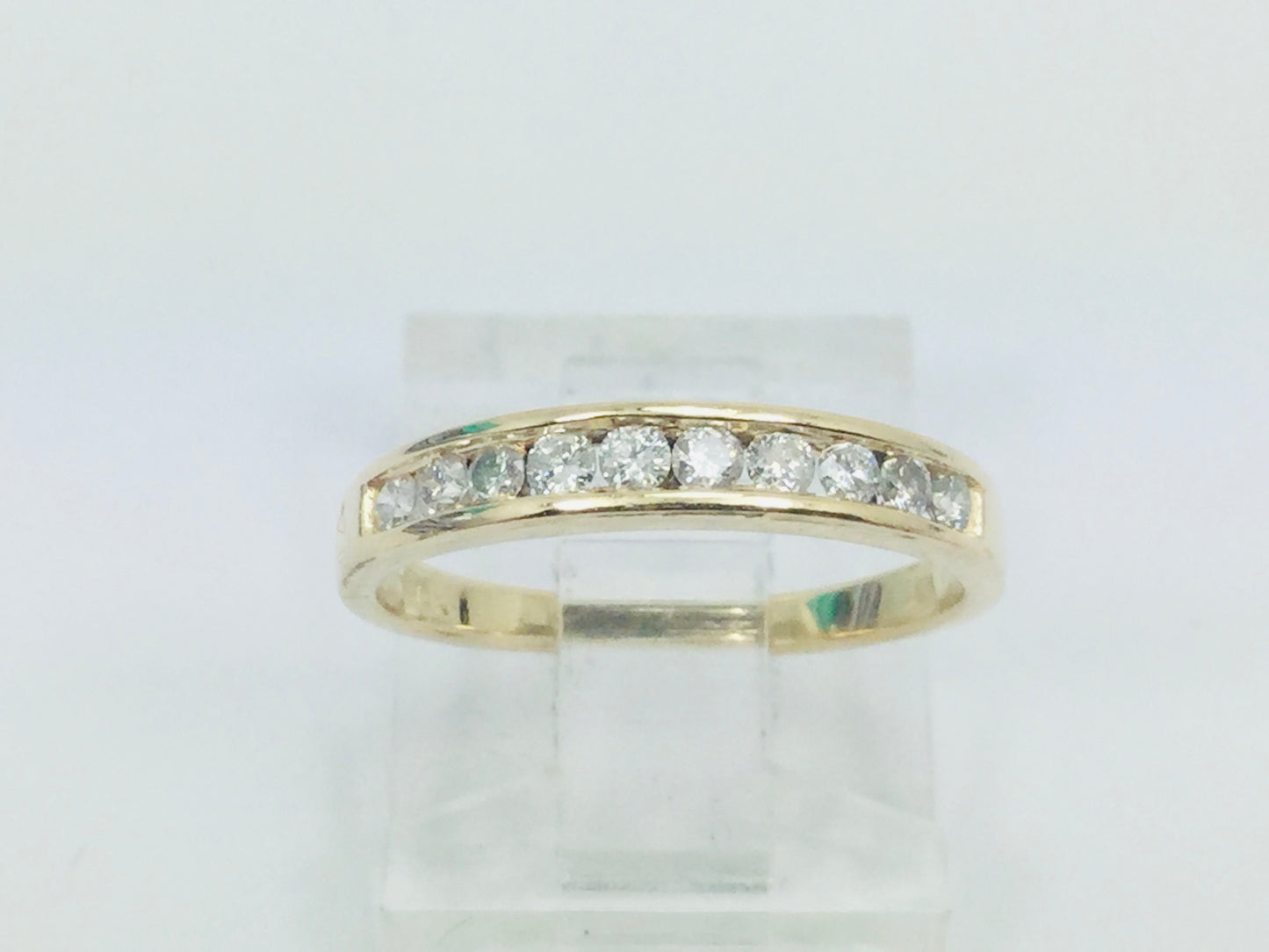 14k Yellow Gold Round Cut 30pt Channel Set Diamond Ring
