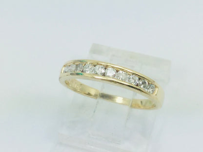 14k Yellow Gold Round Cut 30pt Channel Set Diamond Ring