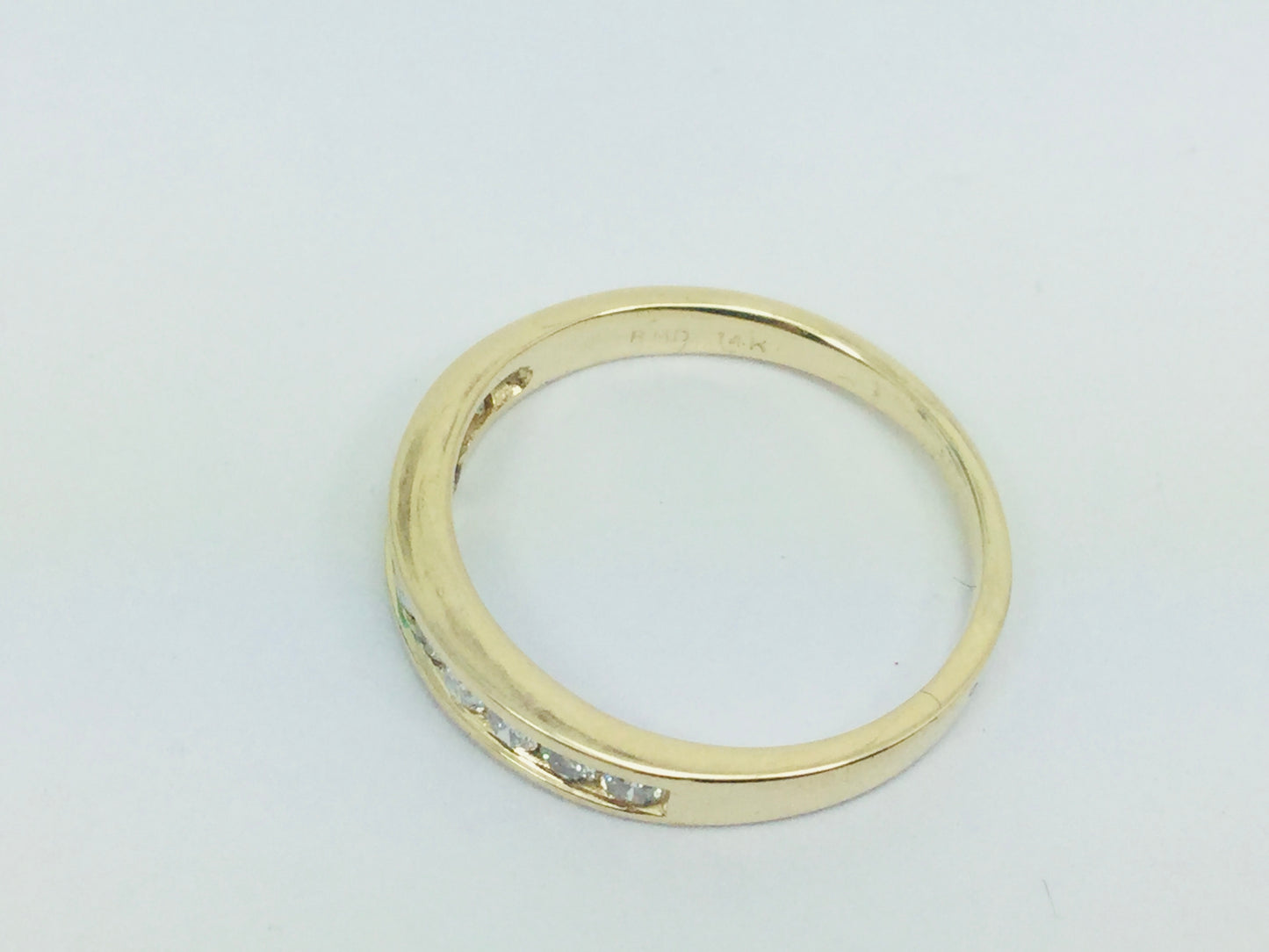 14k Yellow Gold Round Cut 30pt Channel Set Diamond Ring