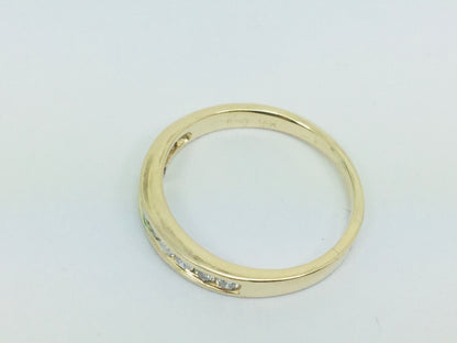 14k Yellow Gold Round Cut 30pt Channel Set Diamond Ring