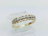 10k Yellow Gold Round Cut 9pt Row Set Diamond Ring