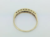 10k Yellow Gold Round Cut 9pt Row Set Diamond Ring