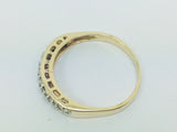 10k Yellow Gold Round Cut 9pt Row Set Diamond Ring