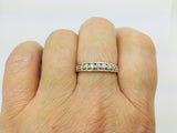 10k Yellow Gold Round Cut 9pt Row Set Diamond Ring