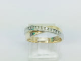 10k Yellow & White Gold Round Cut 13pt Channel Set Diamond Ring
