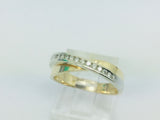 10k Yellow & White Gold Round Cut 13pt Channel Set Diamond Ring