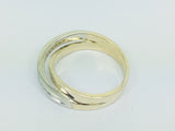 10k Yellow & White Gold Round Cut 13pt Channel Set Diamond Ring