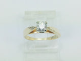 14k Yellow Gold Round Cut 1/4ct (25pt) Diamond Solitaire Ring