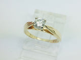 14k Yellow Gold Round Cut 1/4ct (25pt) Diamond Solitaire Ring