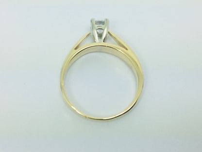 14k Yellow Gold Round Cut 1/4ct (25pt) Diamond Solitaire Ring